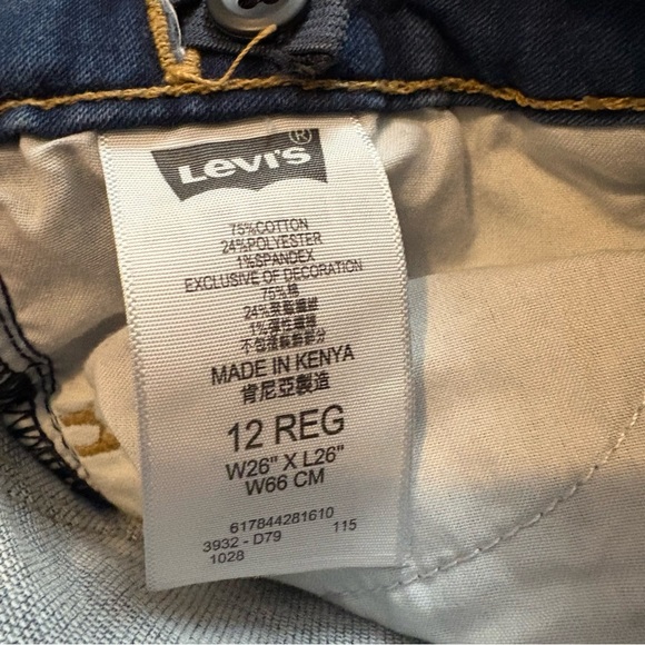 Levi’s Shorty Shorts Girl’s Size 12 Reg 12R Blue Denim Cuffed - Waist 26” - Cute - Picture 4 of 6